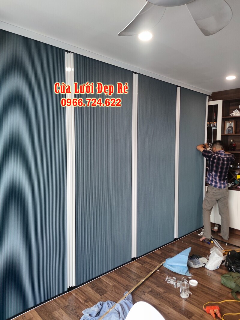 Rèm Vách Ngăn Tổ Ong Xếp Xích Không Ray - Tốt Nhất - SALE 80%
